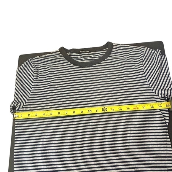 Broken English Grey and Navy Striped Crewneck Tee • Used • Size: Large - Picture 5 of 9